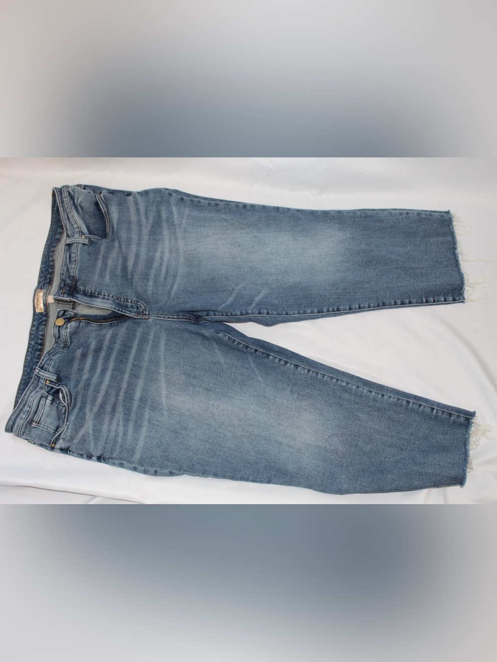 KUT from the Kloth Jeans Womens 22W Blue Denim Raw Hem Straight Stretch Casual